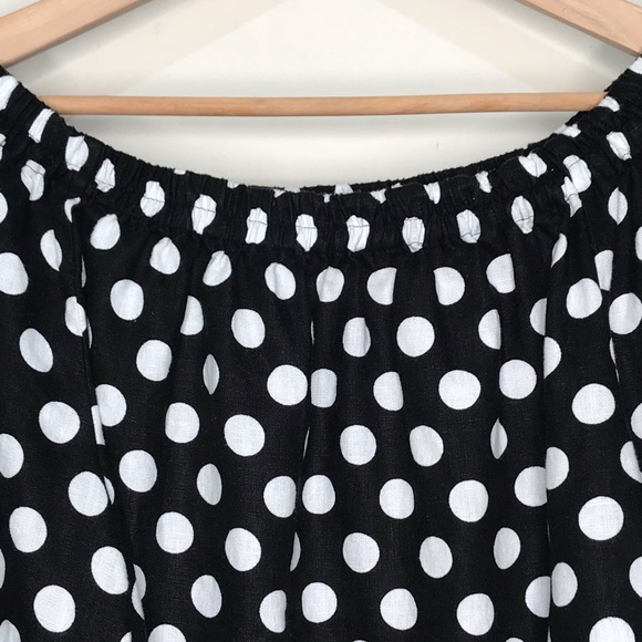 SOLD Country Road Black Spot Linen Top Blouse 12 - Picture 6 of 16